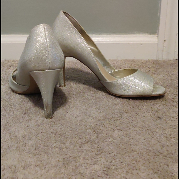 Silver open toe heels - Picture 2 of 6